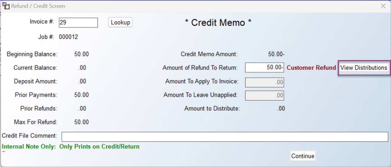 A screenshot of a credit memo  Description automatically generated